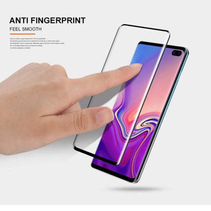 Film en verre trempé mocolo 0,33 mm 9H 3D bord rond pour Galaxy S10+, le déverrouillage par empreinte digitale n'est pas pris en charge (noir)