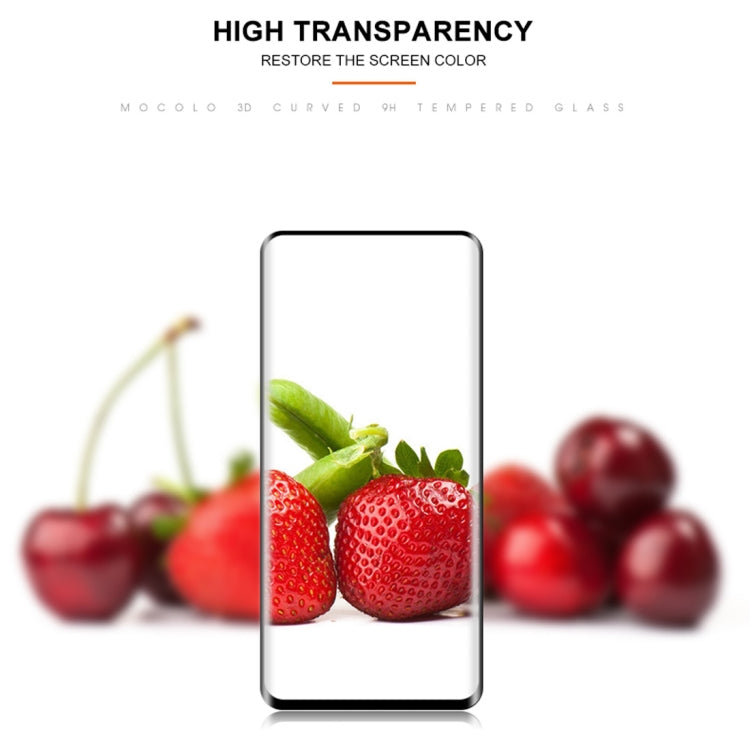 Film en verre trempé mocolo 0,33 mm 9H 3D bord rond pour Galaxy S10+, le déverrouillage par empreinte digitale n'est pas pris en charge (noir)