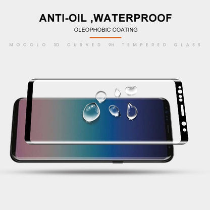 Film en Verre Trempé mocolo 0.33mm 9H 3D Bords Arrondis, Adhésion Complète, pour Galaxy S9 (Noir)