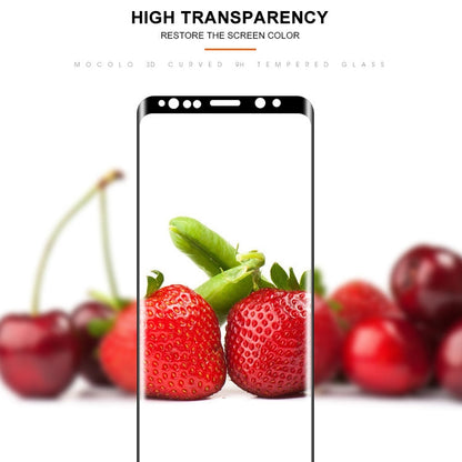 Film en Verre Trempé mocolo 0.33mm 9H 3D Bords Arrondis, Adhésion Complète, pour Galaxy S9 (Noir)