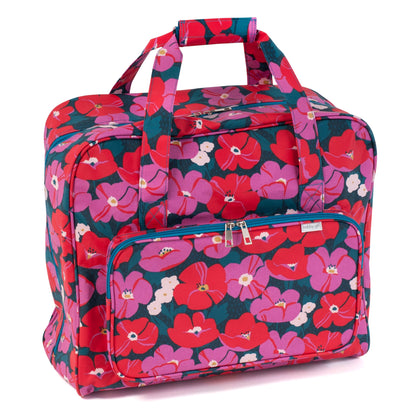 Hobby Gift : Sac de machine à coudre : PVC mat : Fleurs modernes : Dimensions de l'article : (p/l/h) 20 x 44 x 38cm.