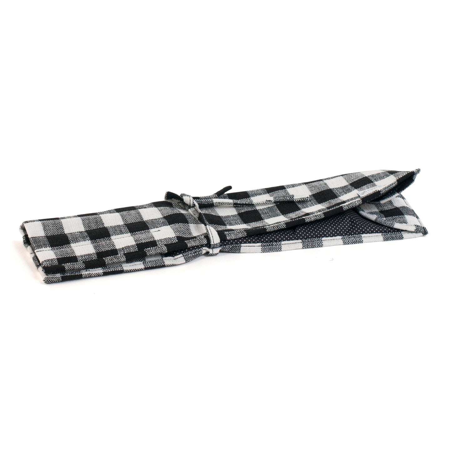 Cadeau passe-temps : Pochette aiguilles à tricoter (XL) : Vichy monochrome : Dimensions de l'article : (p/l/h) 11 x 42 x 2 cm.