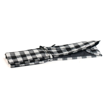 Cadeau passe-temps : Pochette aiguilles à tricoter (XL) : Vichy monochrome : Dimensions de l'article : (p/l/h) 11 x 42 x 2 cm.