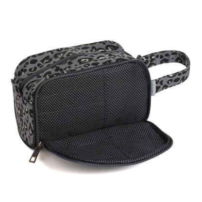 Hobby Gift: Crochet Bag with Side Pocket: Leopard: Item size: (d/w/h) 12 x 22 x 13cm.