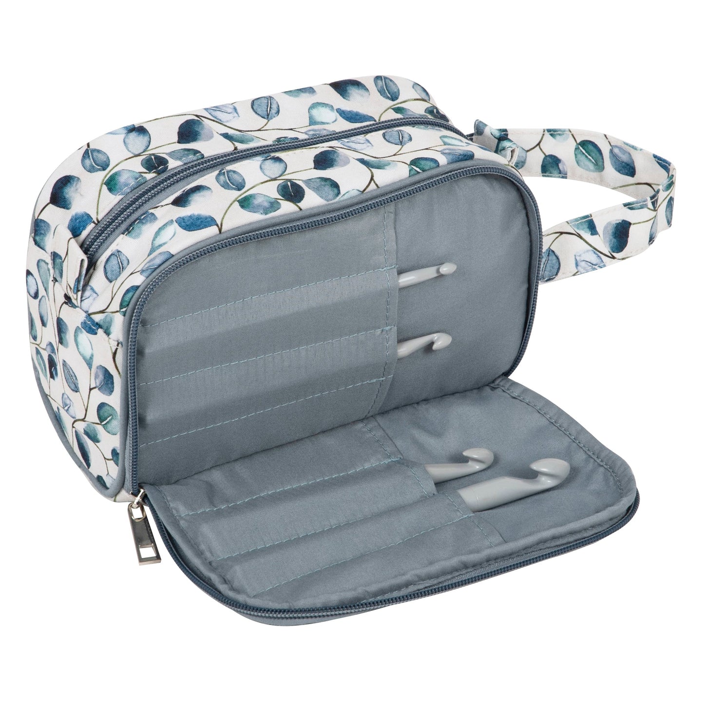 Hobby Gift: Sac de rangement pour crochet avec poche: Botanical: Dimensions de l'article: (p/l/h) 12 x 22 x 13cm.
