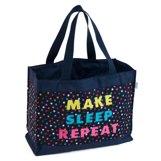 Hobby Gift: Sac à ouvrages: Sac fourre-tout à bandoulière (L): avec Slogan brodé: Étoiles marine: Taille de l'article: (p/l/h) 17 x 44 x 33cm.