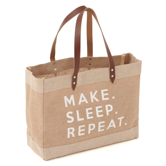 Hobby Gift: Sac de loisirs : cabas (L) : Make Sleep Repeat : Dimensions de l'article : (p/l/h) 17 x 44 x 33cm.