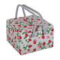 Hobby Gift: Sewing Box (L): Twin Lid: Square: Strawberry Greenhouse: Item size: (d/w/h) 25 x 25 x 17cm.