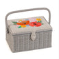 Hobby Gift: Sewing Box (M): Embroidered: Wildflowers: Item size: (d/w/h) 18.5 x 25.5 x 14.5cm.