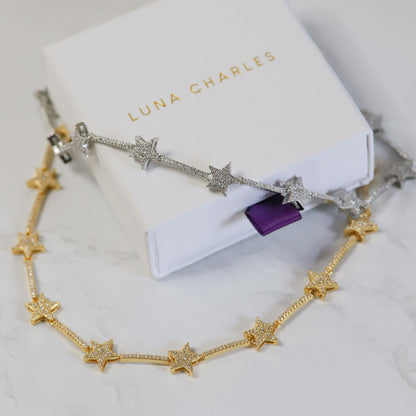 Margot Sparkling Star Choker | Silver Plated