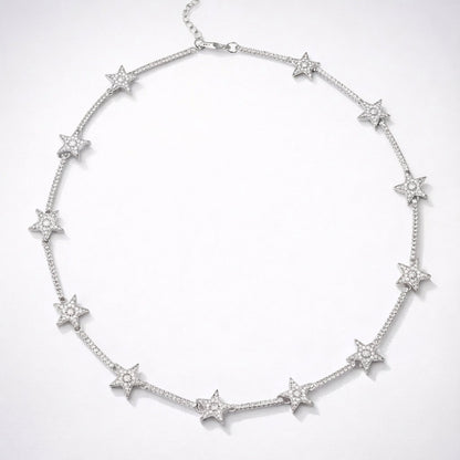 Margot Sparkling Star Choker | Silver Plated