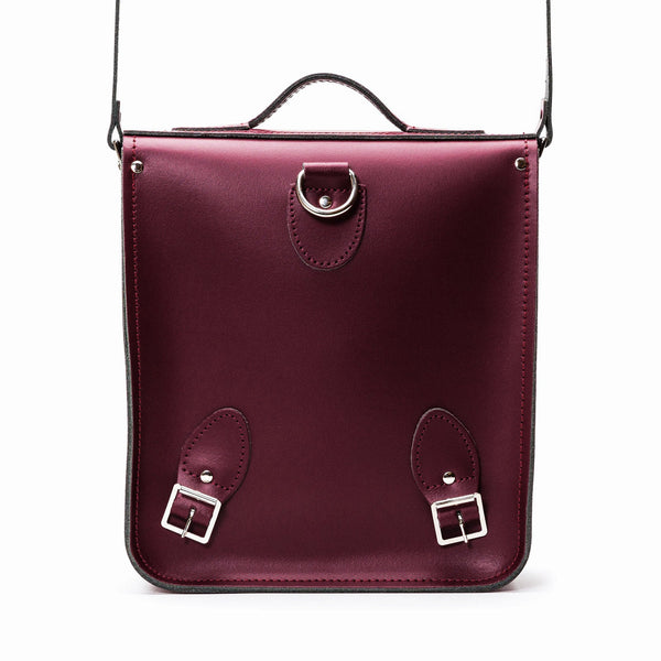 Sac à dos urbain en cuir fait main - Rouge marsala