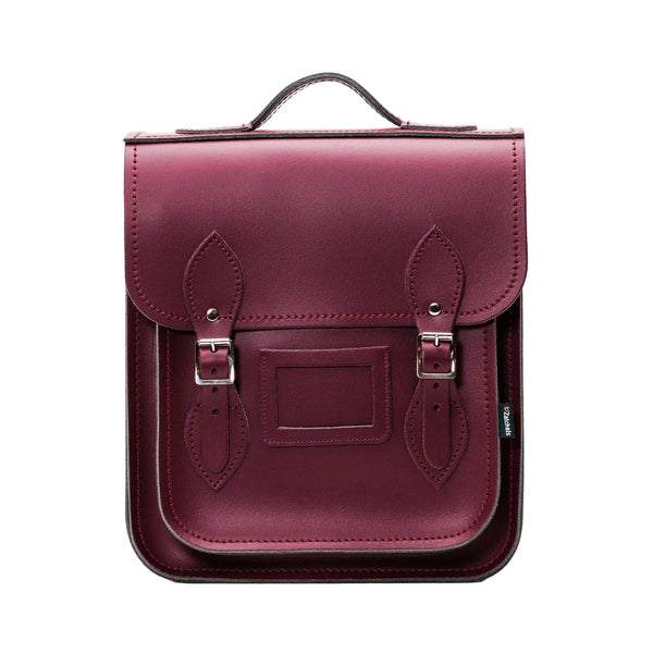 Sac à dos urbain en cuir fait main - Rouge marsala