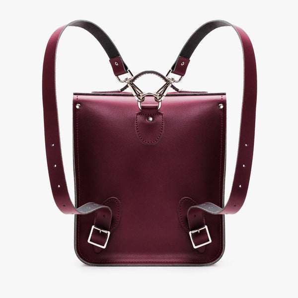 Sac à dos urbain en cuir fait main - Rouge marsala