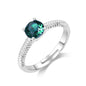 Green Adjustable Crystal Ring Created with Zircondia® Crystals