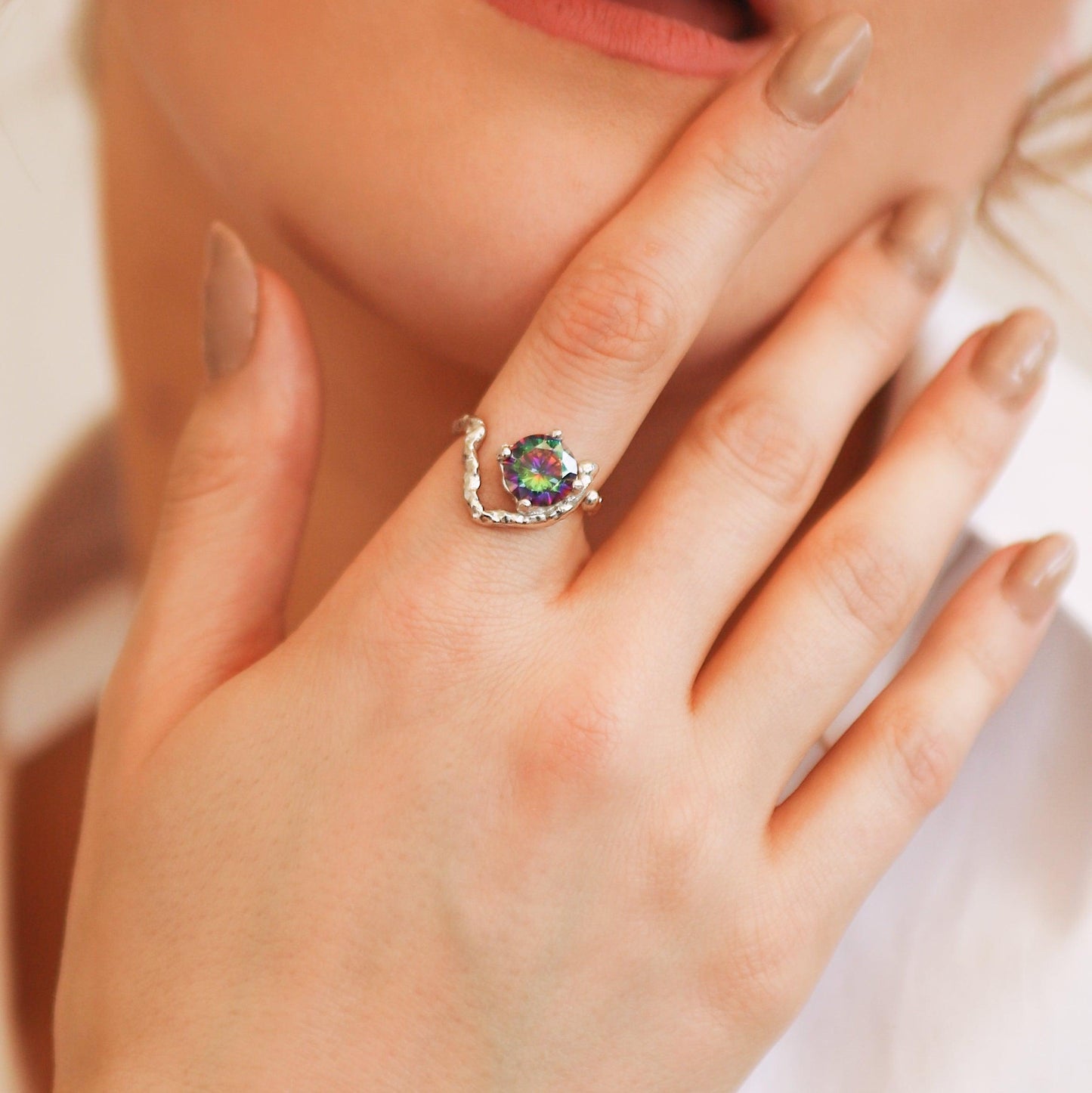 Melike Hammered Twist Ring | 925 Sterling Silver