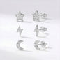Miku Lightning, Moon & Star Stud Earrings Set | 925 Sterling Silver