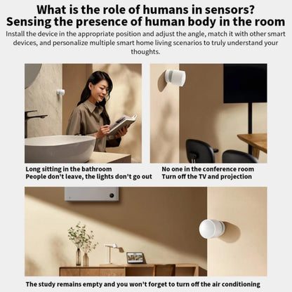 Xiaomi Presence Sensor XMOSB01XS Smart Wireless Home Connection Bluetooth 5.0 Body Motion Sensors (White)