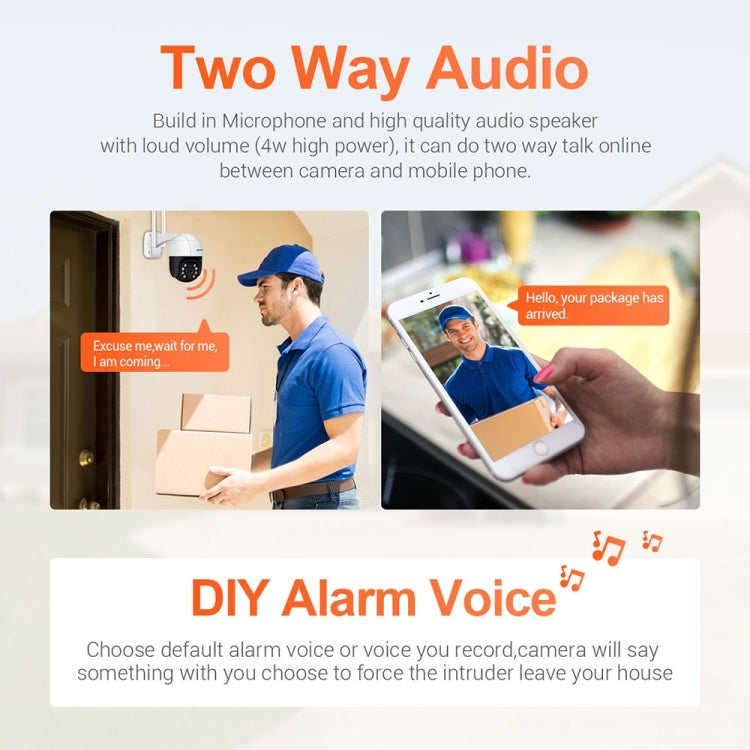 ESCAM QF218 1080P Pan / Tilt AI Humanoid Detection IP66 Waterproof WiFi IP Camera, Support ONVIF / Night Vision / TF Card / Two-way Audio, AU Plug
