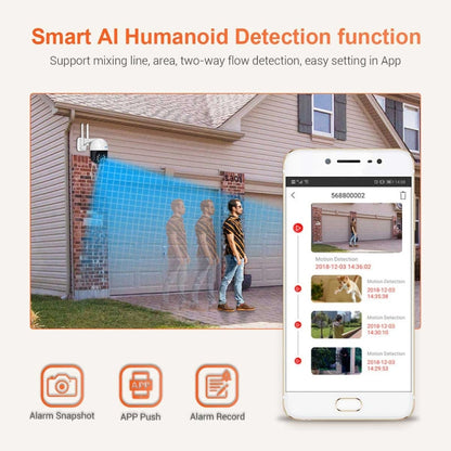 ESCAM QF218 Caméra IP WiFi 1080P Panoramique/Inclinable avec Détection Humanoïde IA, Étanchéité IP66, Prise en Charge ONVIF/Vision Nocturne/Carte TF/Audio Bidirectionnel, Prise britannique