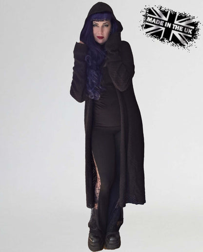 Long Gothic Hooded Cardigan - Athena | Necessary Evil UK Made