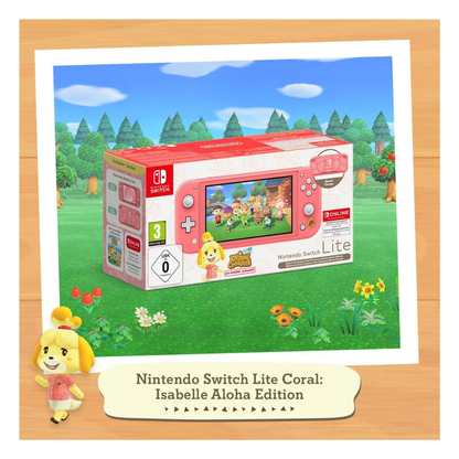 NINTENDO SWITCH LITE CORAL ISABELLE PRE INSTALLED