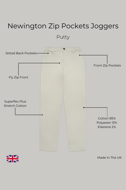 Newington Zip Pockets Joggers - Putty