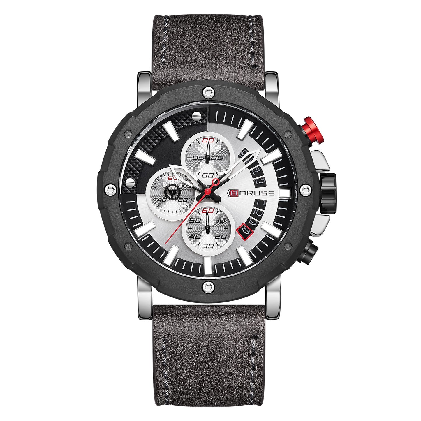 Men's leather Waterproof Luminous Quartz Watch