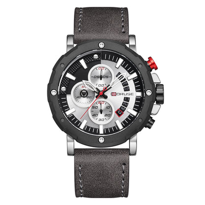 Men's leather Waterproof Luminous Quartz Watch