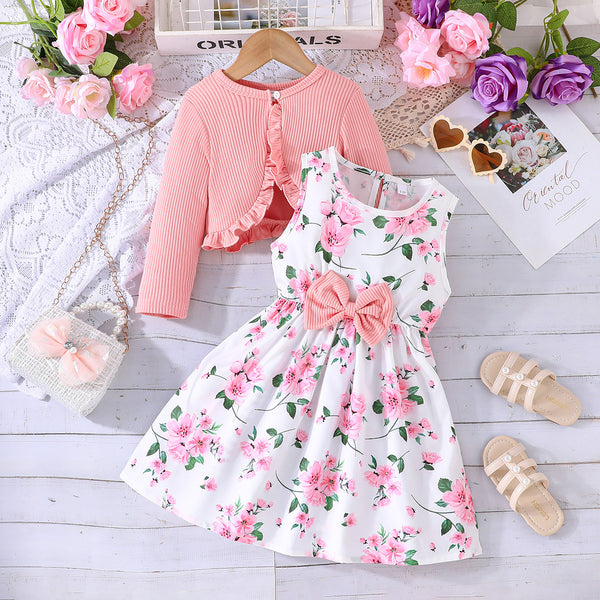 Girls' Suspender Skirt and Coat Set