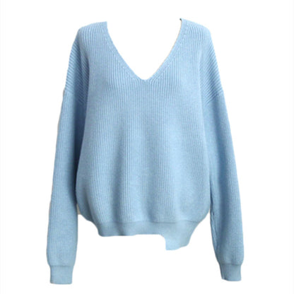 Women's V-neck Loose Sweater