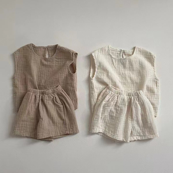 Children's Breathable Vest and Shorts Set