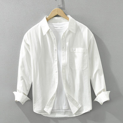 Cotton Simple Long Sleeve Shirt