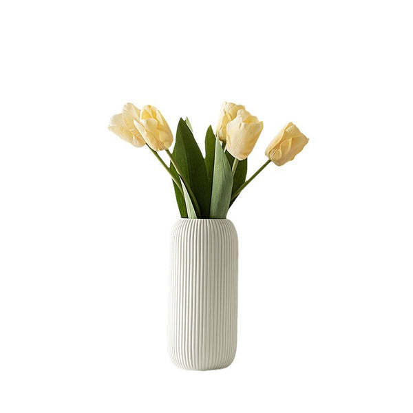 Vertical-Pattern Ceramic Vase