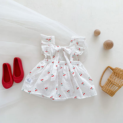 Summer Onesie Romper Princess Rompers Cherry Dress