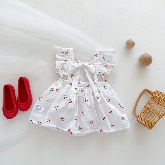 Summer Onesie Romper Princess Rompers Cherry Dress