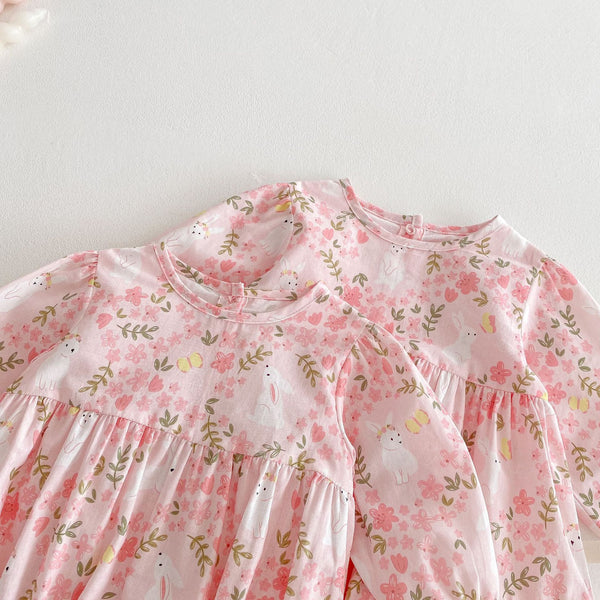 Baby Floral Onesie Rabbit Jumpsuit