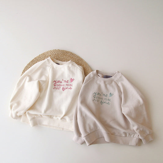 Children's Long Sleeve Letter Loose Sweater