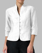 Womens Slim Three-quarter Sleeve Button Jacket
