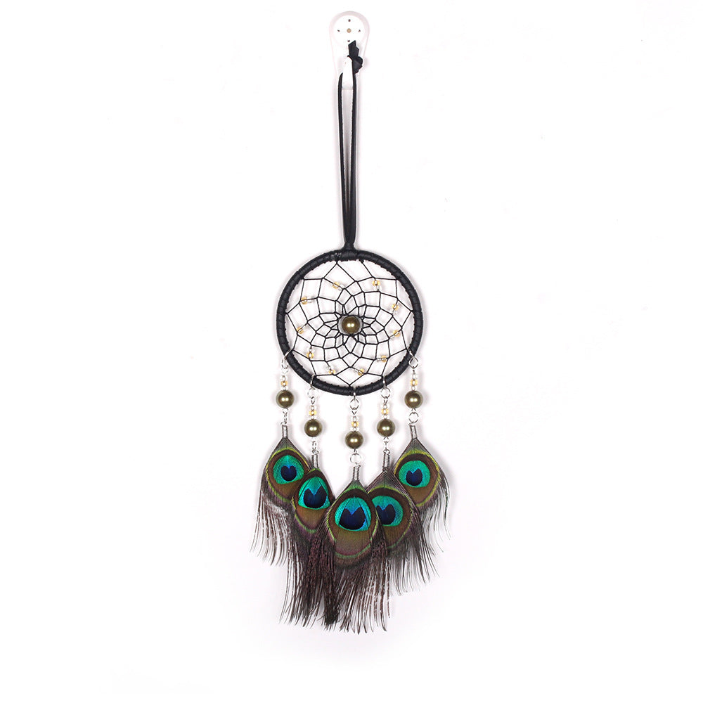 Peacock Fur Dreamcatcher Weave Vintage Home