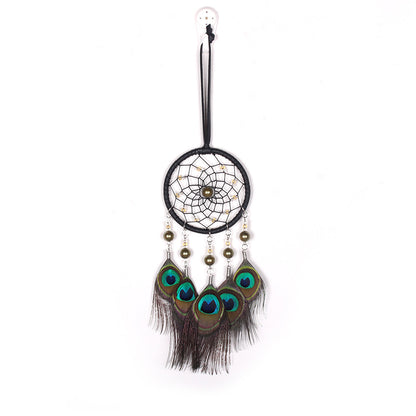 Peacock Fur Dreamcatcher Weave Vintage Home