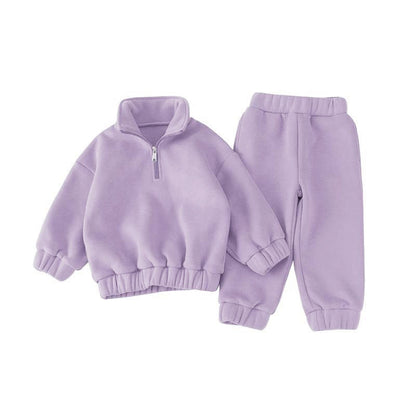 Girls' Half Zipped Stand Collar Sweater