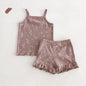 Girls' Camisole Shorts Two-piece Set Breathable Home Clothing