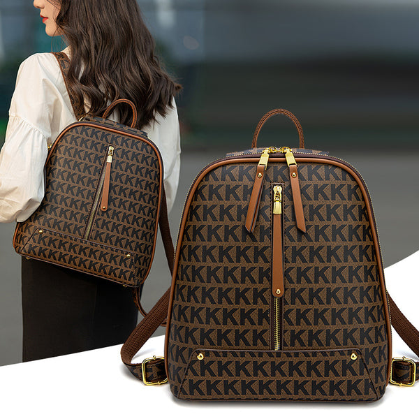 Women's PVC Letter-Print Backpack