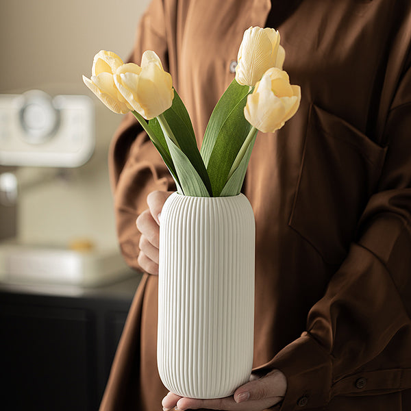 Vertical-Pattern Ceramic Vase