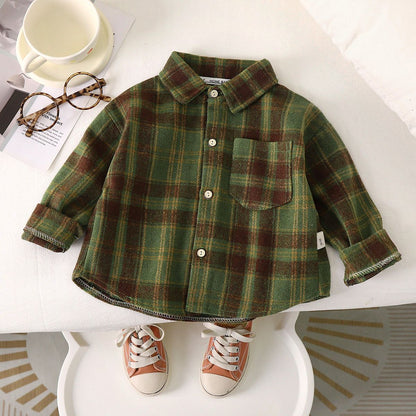 Children's Casual Plaid Shirt