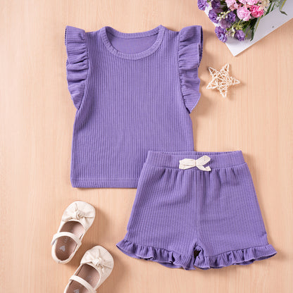 Girls' Flounced Sleeve Shorts