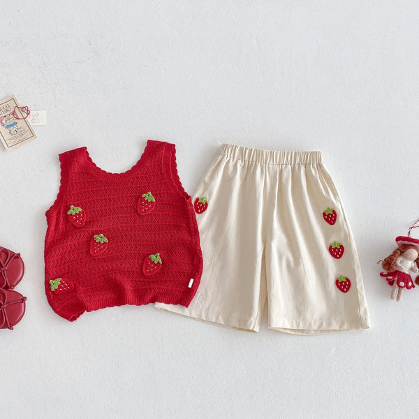 Baby Strawberry Patch Vest and Pants