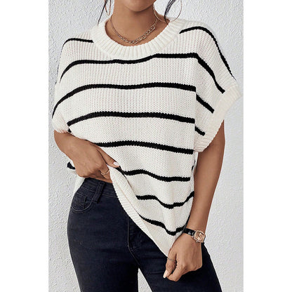 Striped Wool Round Neck oversized Sweater