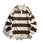 Men's Loose T-shirt Striped Sweater